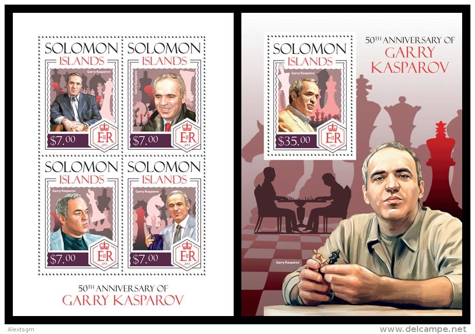 SOLOMON Isl. 2014 - G. Kasparov, Chess - CV = 27 &euro; - Schaken