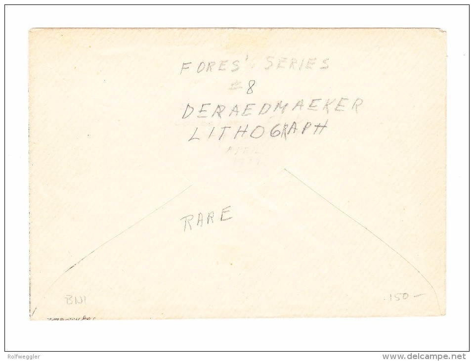 GB 1840 DERADEMAEKER Mulready Karikatur #8 Fores's Civil Envelope Ungebraucht - 1840 Mulready Omslagen En Postblad