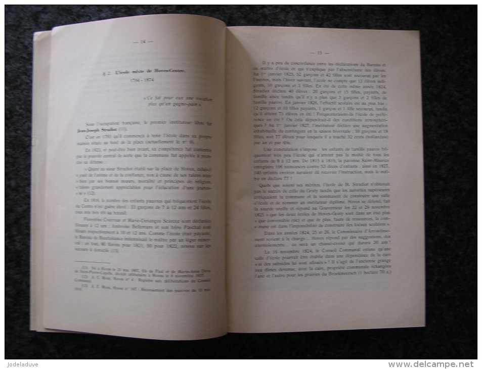 HISTOIRE DES COMMUNES RURALES DE HOVES Et GRATY Chapitre 4 Enseignement Ecoles Temperman Régionalisme Silly Enghien - Belgique