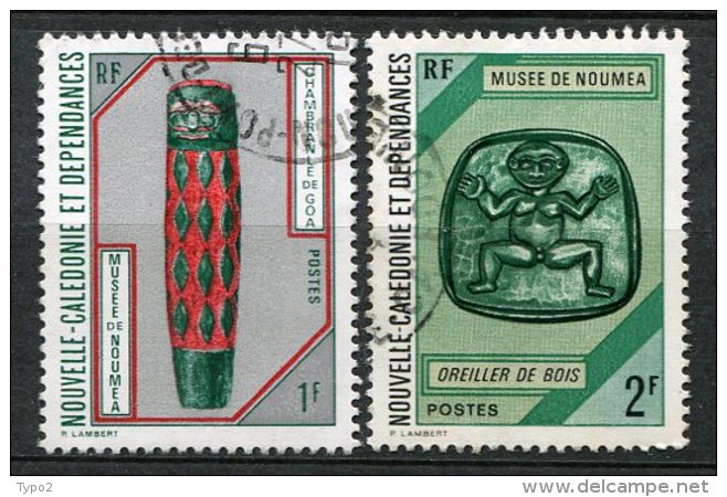 NOUVELLE-CALEDONIE -  Yv. N° 381,382   (o)   1f , 2f  Musée   Cote  1,65 Euro BE - Used Stamps