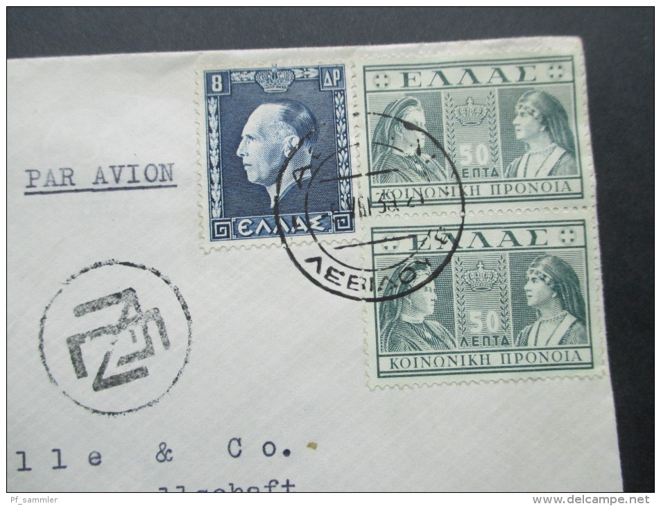 Griechenland 1939 Luftpostbrief MiF. A.L. Gyftakis Calamata. - Cartas & Documentos