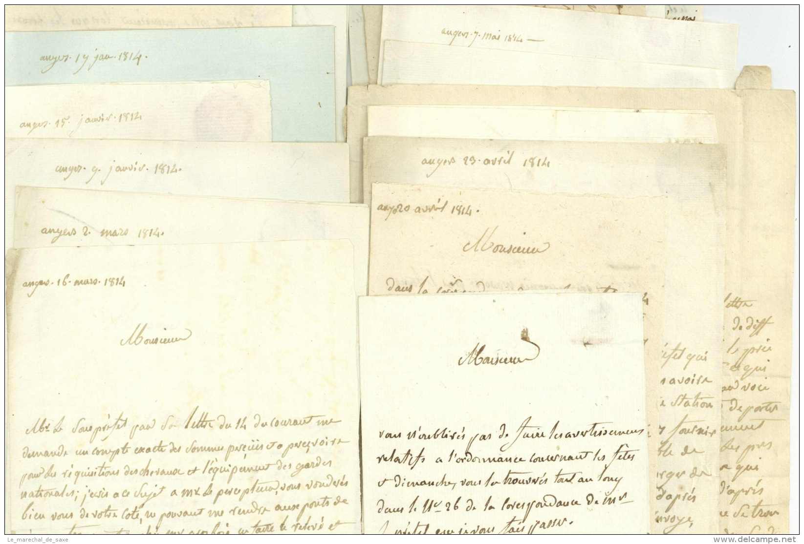 ANGERS - LES-PONTS-DE-CE - Ensemble De 39 Lettres 1813/1814 - La Chapelle - Bel Ensemble - Documents Historiques