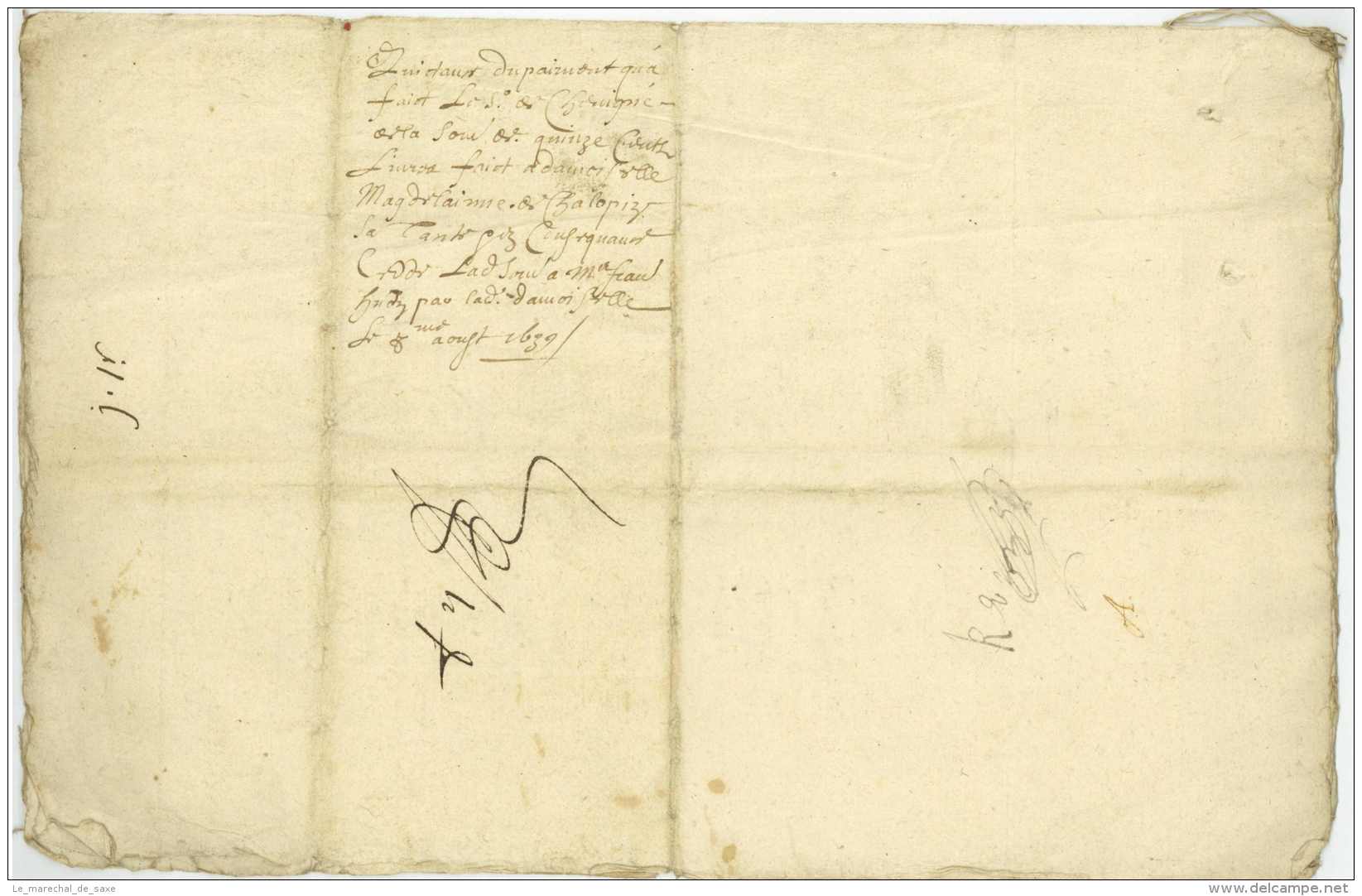 [LE PLESSIS-MACÉ, 5 Juin 1642]. Acte Notarié (copie), Signé D&rsquo;Alexandre De Chalopin à SAINT-GEORGES-SUR-LOIRE, 3 J - Manuscritos