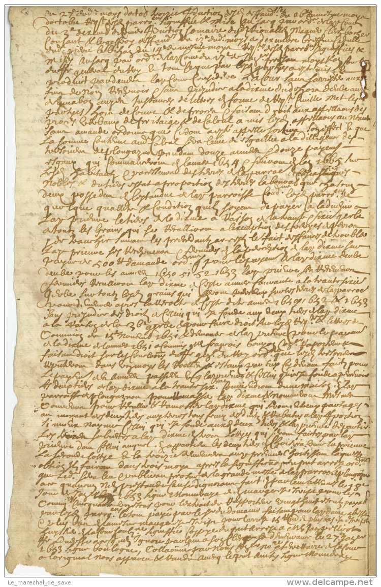 PLOUGASNOU (Finistère). Document Signé à MORLAIX, 24 Avril 1659 Avec La Copie D&rsquo;un Document De 1653 Concernant Cet - Manuscripts