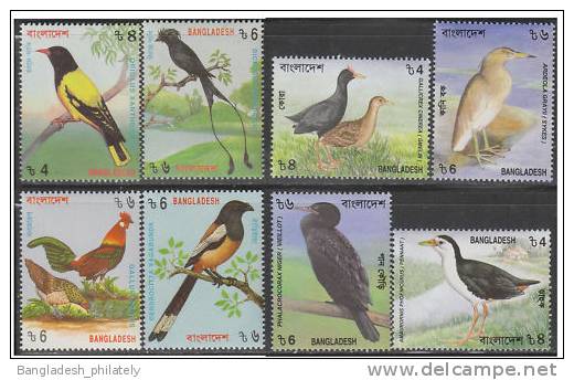 Bangladesh 1994 2000 8 Different Endangered Birds 4v+4v Superb MNH Scare Set High Catalog - Collections, Lots & Séries