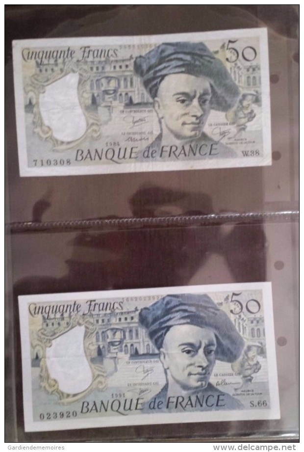 Belle Collection De 13 Billets De 50 Francs Quentin De La Tour Dont C.1 De 1976 - 50 F 1976-1992 ''Quentin De La Tour''