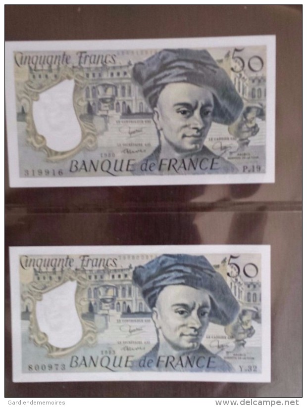 Belle Collection De 13 Billets De 50 Francs Quentin De La Tour Dont C.1 De 1976 - 50 F 1976-1992 ''Quentin De La Tour''