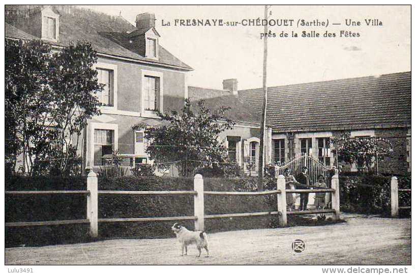 CPA - La FRESNAYE-sur-CHE (72) - Aspect De La Villa Près De La Salle Des Fêtes En 1910 - La Fresnaye Sur Chédouet