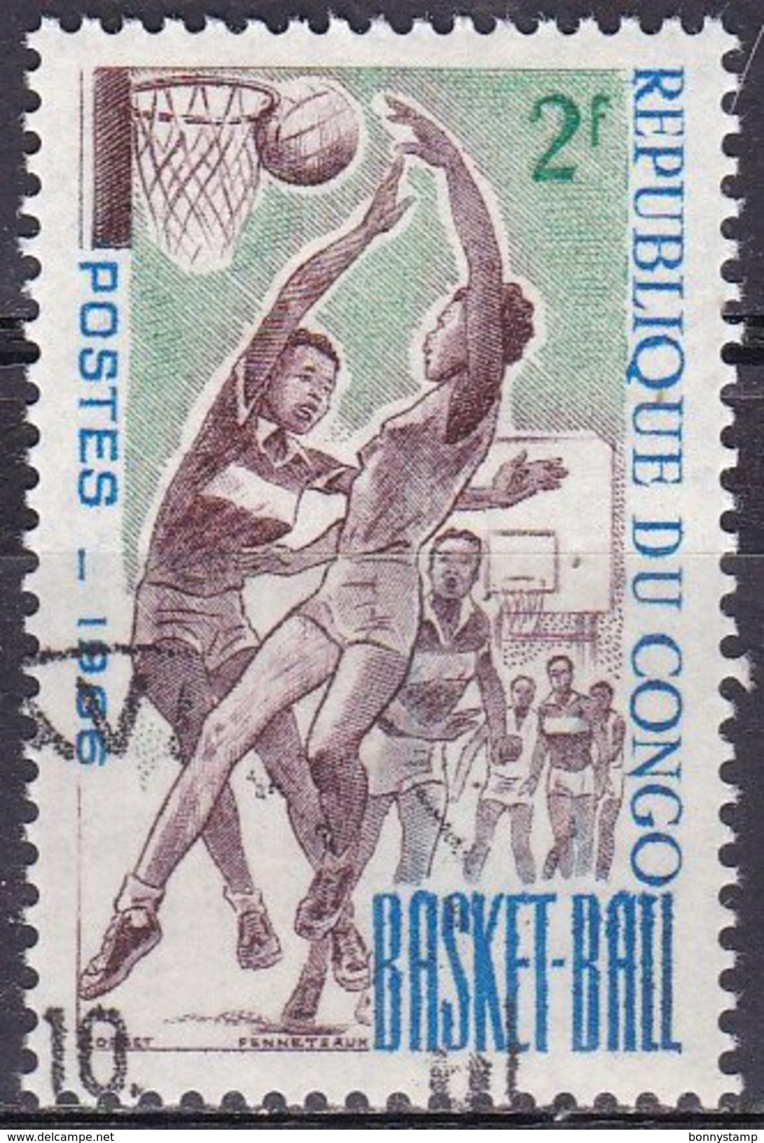 Congo, 1966 - 2f Women’s Basketball - Nr.144 Usato° - Usati