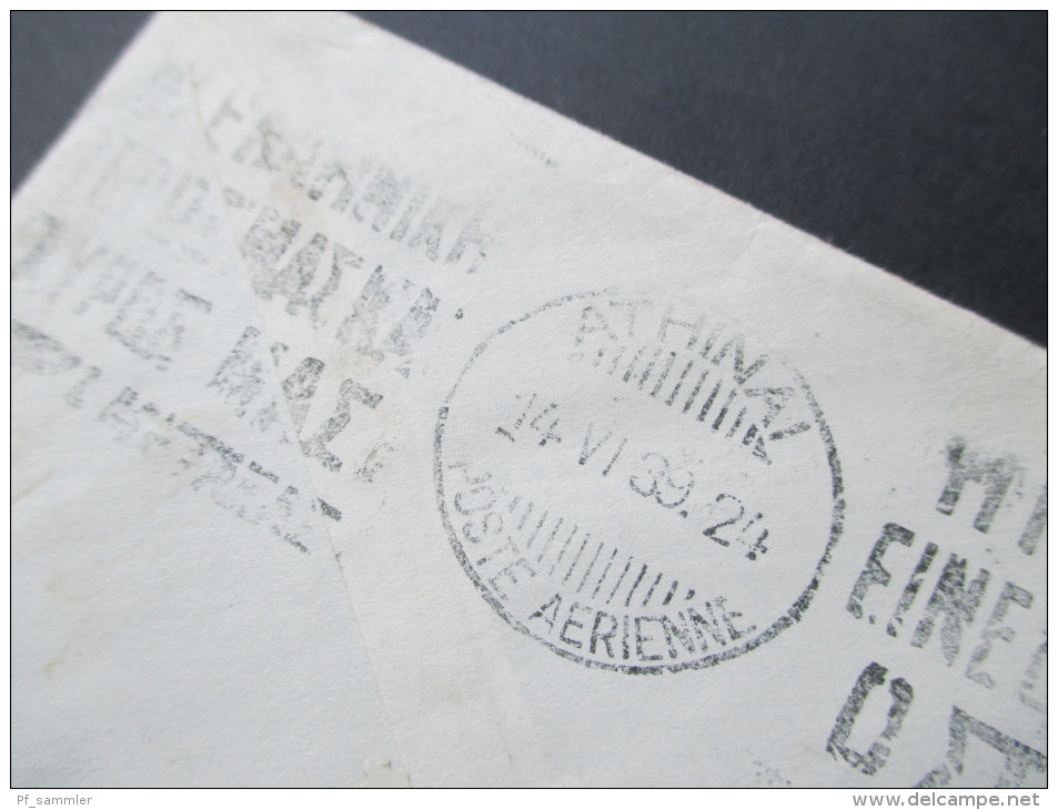 Griechenland 1939 Luftpostbrief MiF. Farben und Chemikalien Handels Aktiengesellschaft Athanil