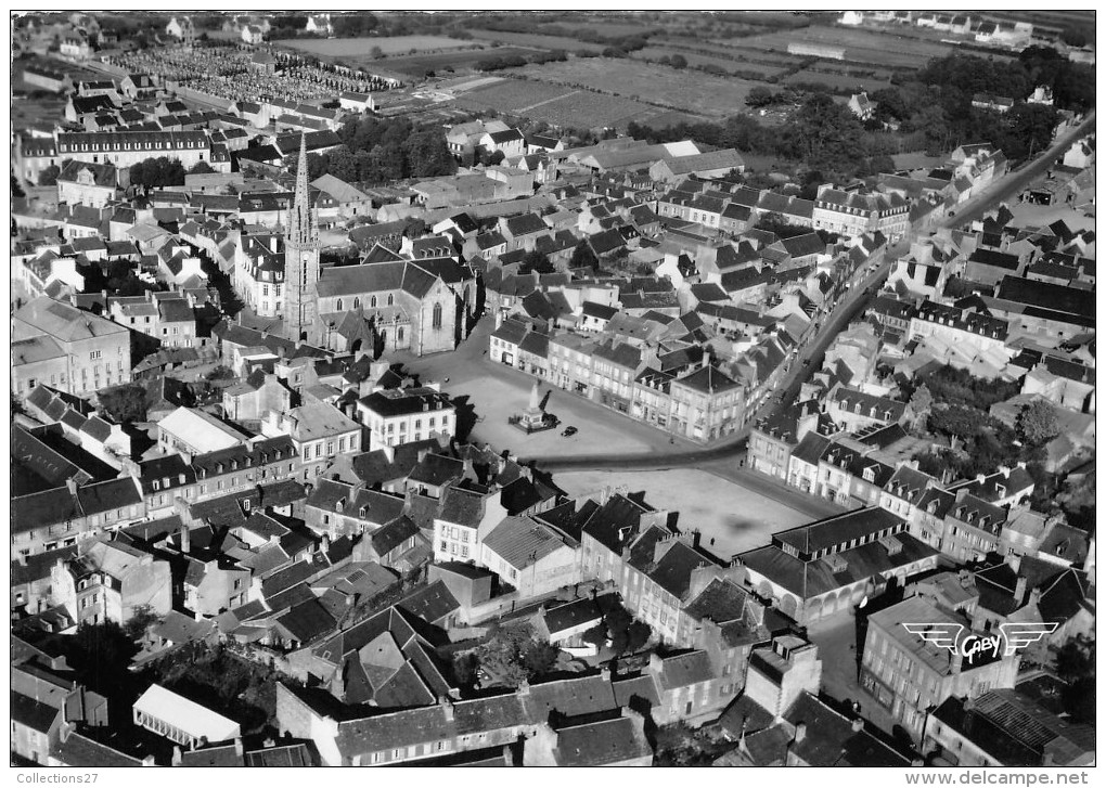 29-LANDIVISIAU- VUE DU CIEL , PLACE DE L'EGLISE - Landivisiau