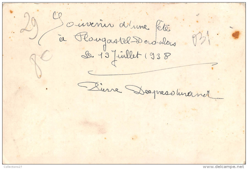 29-PLOUGASTEL-DAOULAS- SOUVENIR D'UNE FËTE - CARTE PHOTO - Plougastel-Daoulas