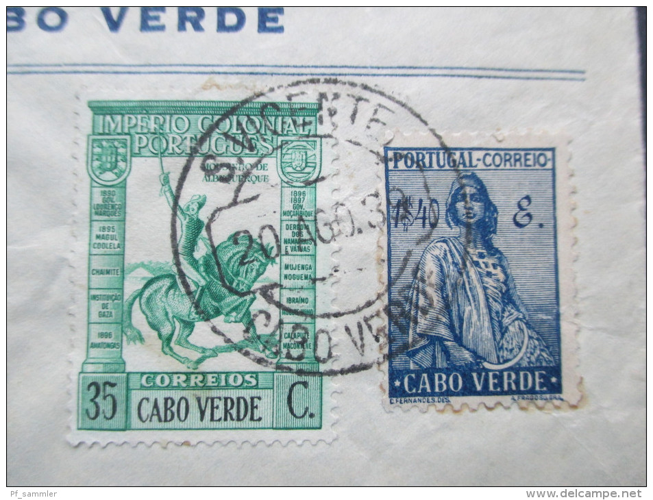 Portugal Kolonie Cabo Verde / Kap Verde 1939 Zensurpost / Opened By Censor. Zollamtlich Geöffnet. S. Vicente - Kapverdische Inseln