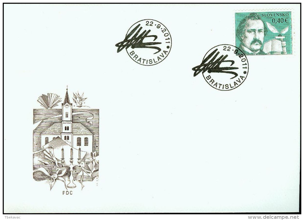 Slovakia 2011, FDC Cover M.M. Hodza National Revivalist Priest Mi.# 668, Ref.bbzg - FDC