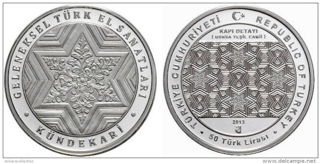 AC - KUNDEKARI - WOOD CARVING  COMMEMORATIVE SILVER COIN TURKEY 2013 UNCIRCULATED PROOF - Zonder Classificatie