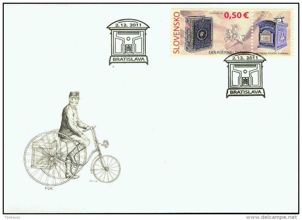 Slovakia 2011, FDC Cover Stamp Day Historical Post Box Mi.# 673, Ref.bbzg - FDC