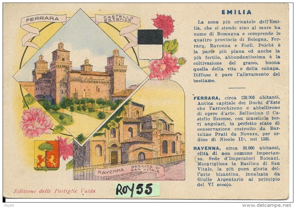 Emilia Romagna-ravenna Veduta Ferrara Veduta Pubblicita' Pastiglie Valda (vedi Retro Pubbl.) - Autres & Non Classés