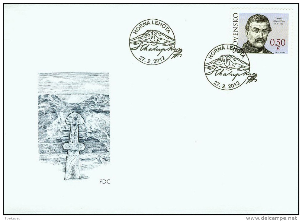 Slovakia 2012, FDC Cover Samo Chalupka Poet Mi.# 677, Ref.bbzg - FDC