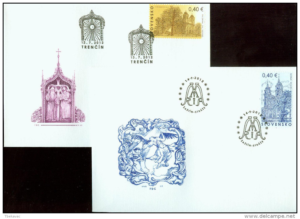 Slovakia 2012, FDC Covers Architecture Churches Mi.# 688-689, Ref.bbzg - FDC