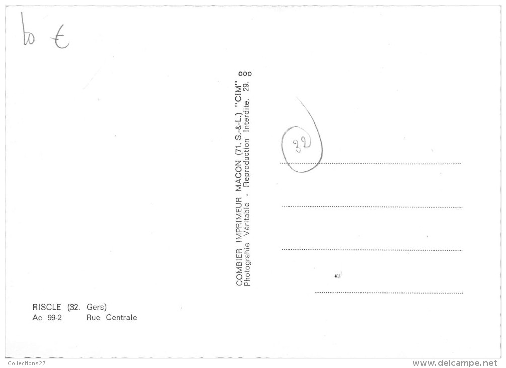 32- RISCLE - RUE CENTRALE - Riscle