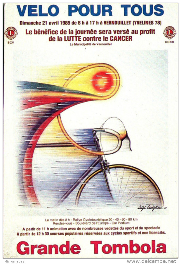 Luigi Castiglioni - VERNOUILLET - Vélo Pour Tous - Grande Tombola 1985 - Cyclisme