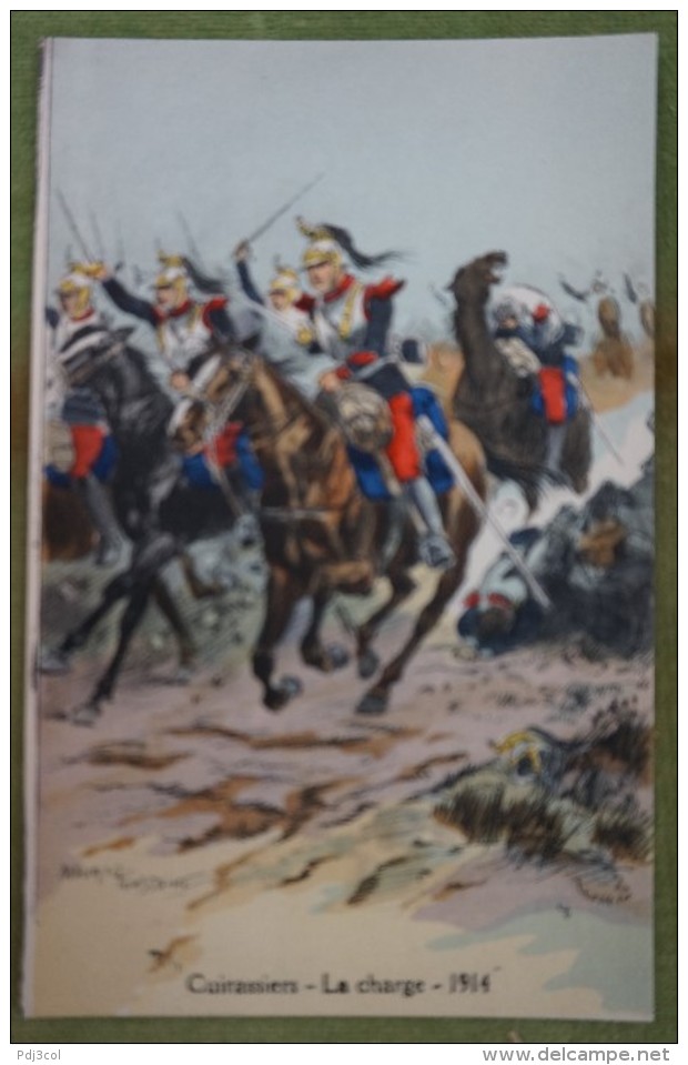 Cuirassiers - La Charge - 1914 - Belle Carte Aux Coloris Illustrée Par Maurice TOUSSAINT - Uniformes