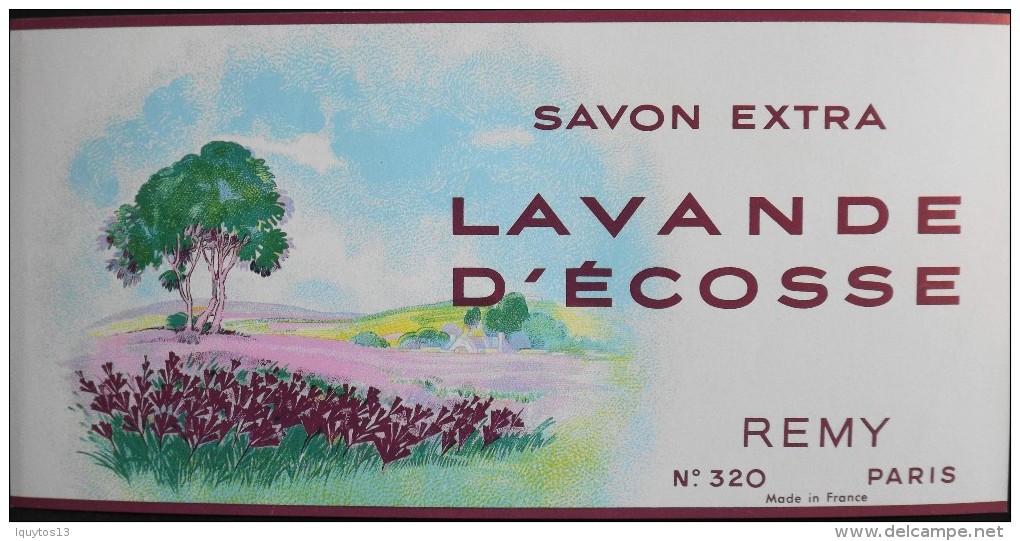 ETIQUETTE ANCIENNE - SAVON EXTRA LAVANDE D'ECOSSE N° 320 - REMY Paris - En Parfait Etat - - Labels