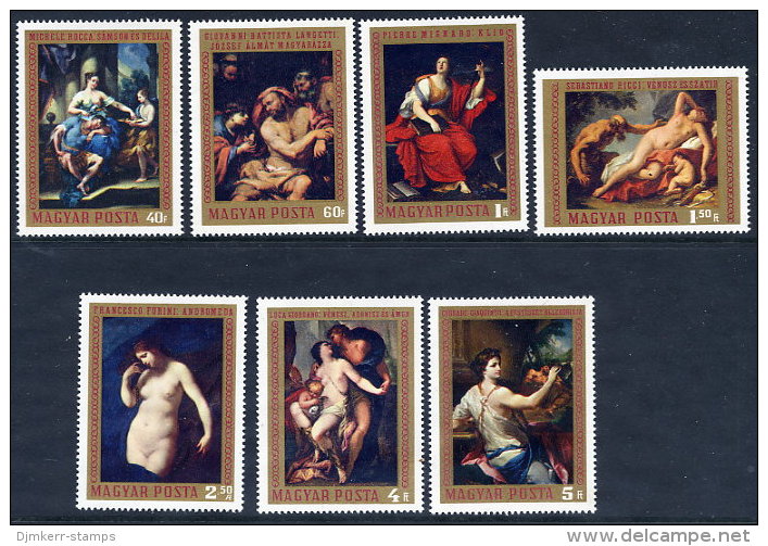 HUNGARY 1970 Paintings Set MNH / **.  Michel 2586-92 - Unused Stamps