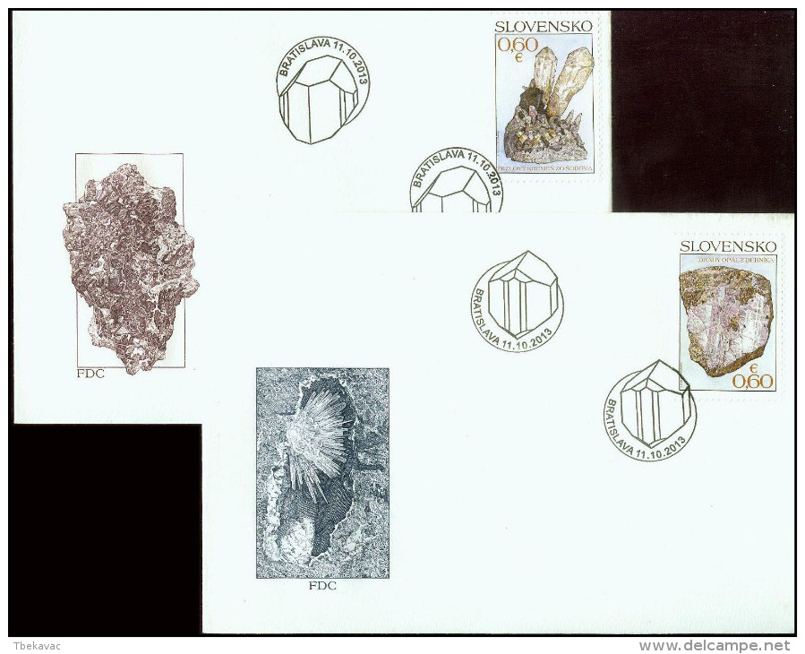 Slovakia 2013, FDC Covers Minerals Mi.# 718-719, Ref.bbzg - FDC