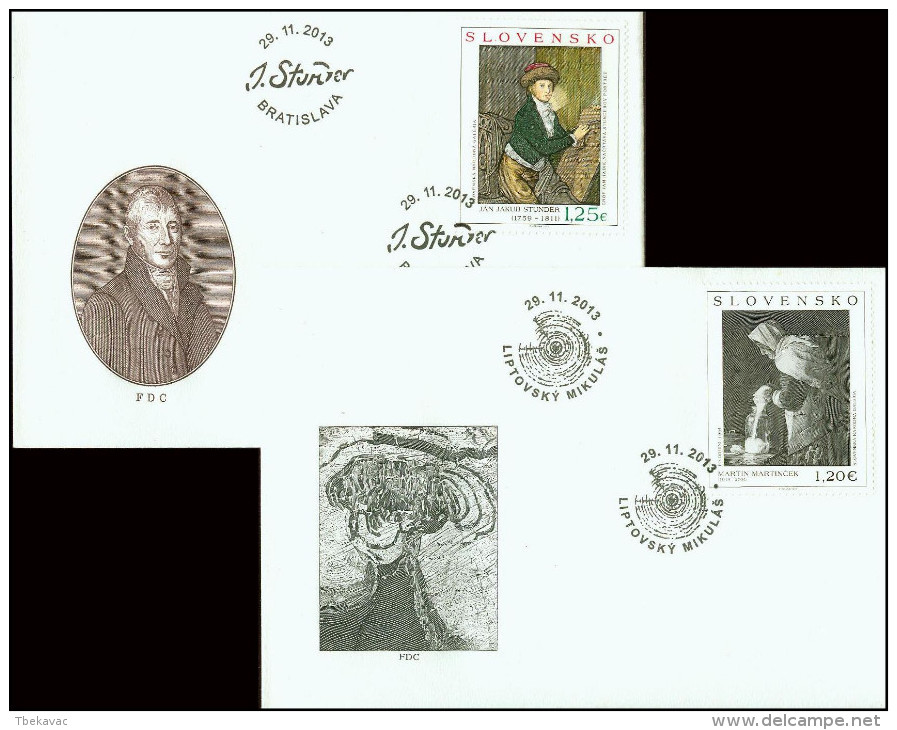 Slovakia 2013, FDC Covers Art Paintings Mi.# 723-724, Ref.bbzg - FDC