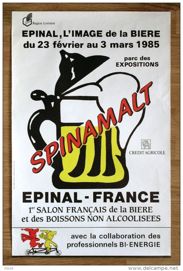 Rare Affiches “SPINAMALT“ 1985, 1-er Salon De La Bière, Brasserie, Epinal - Affiches