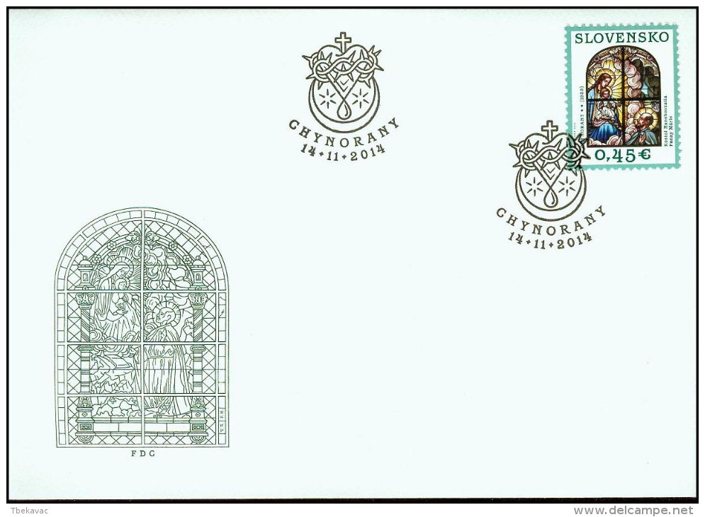 Slovakia 2014, FDC Cover Christmas Art Stained Glass Windows Mi.# 750, Ref.bbzg - FDC