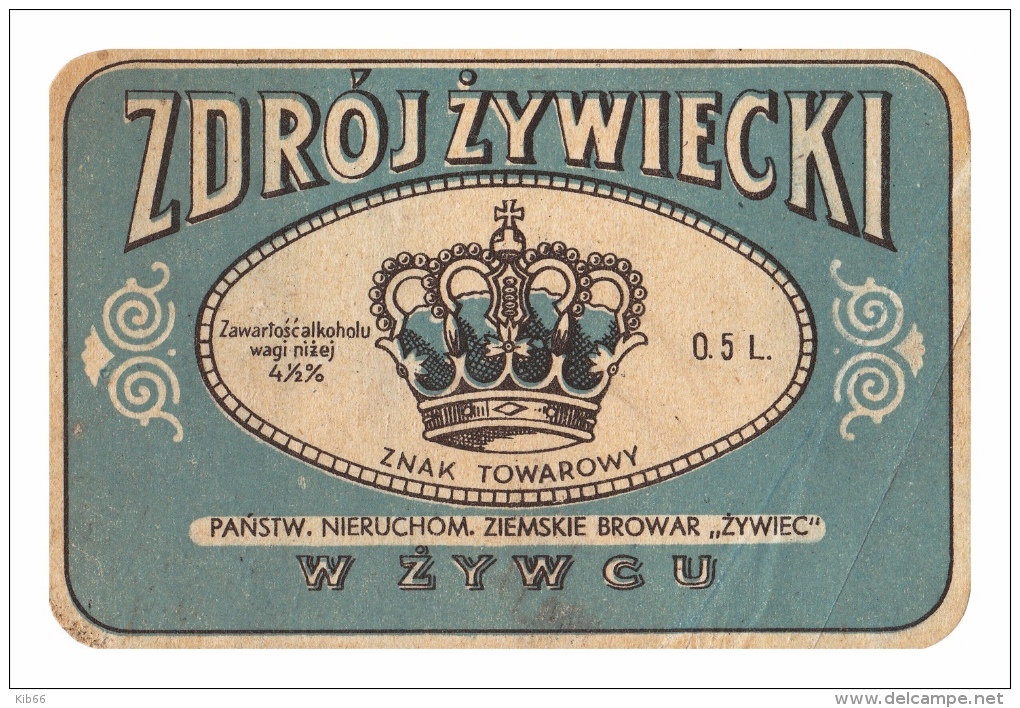 Ancienne Étiquette Bière Brasserie Zywiec Pologne (Beer Label Bieretiketten) - Bière