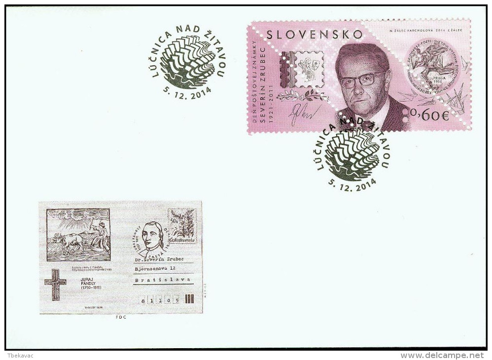 Slovakia 2014, FDC Cover Stamp Day Severin Zrubec Mi.# 753, Ref.bbzg - FDC