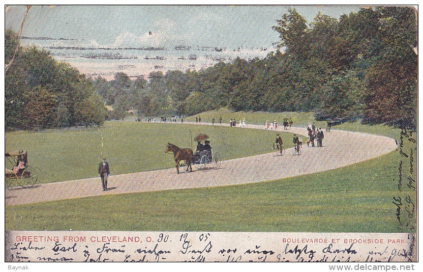 USA101   --  GREATING FROM CLEVELAND  --  BOULEVARDE ET BROOKSIDE PARK  --  1905 - Cleveland