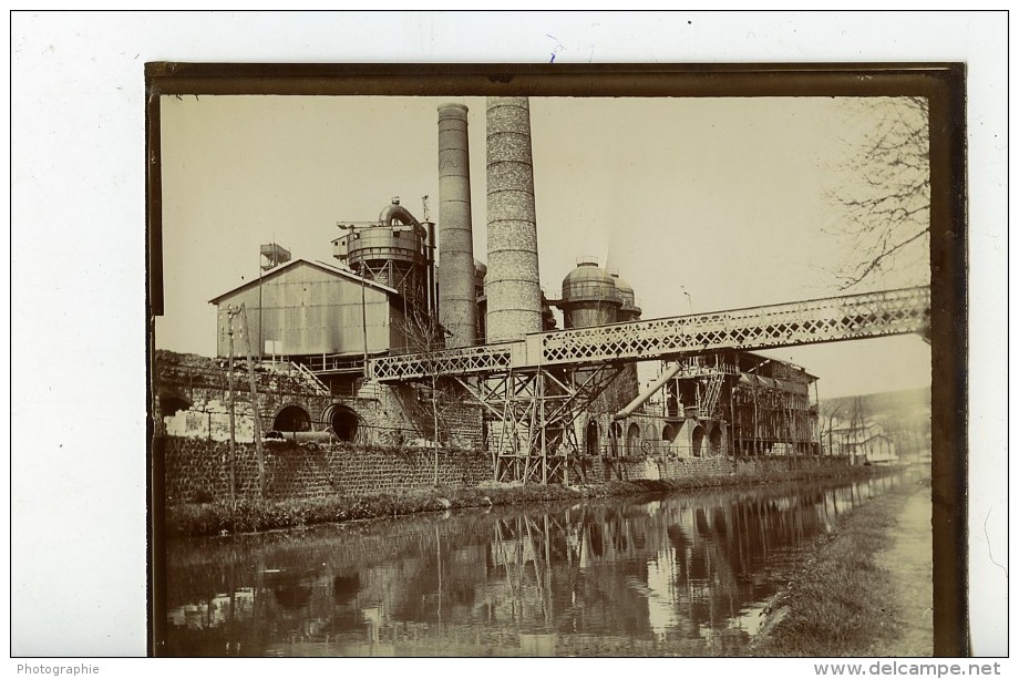 France Lorraine? Usine Acierie Riviere Pont Ancienne Photo Amateur 1900 - Places