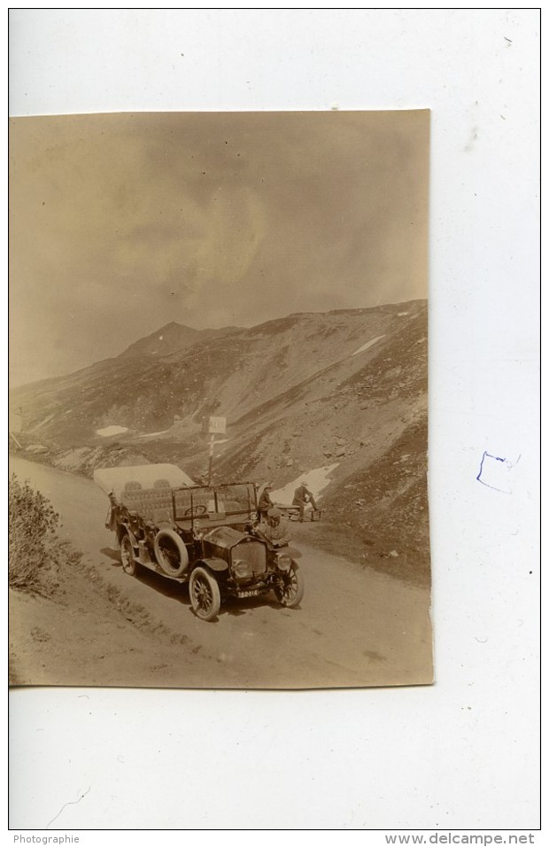 Frontiere France Italie Savoie Tarentaise Automobile Ancienne Photo Amateur 1900's - Places