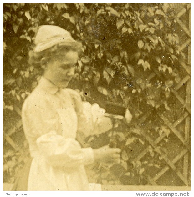 Vie Quotidienne En France Jeu Enfants Dinette Ancienne Photo Amateur 1900 - Anonymous Persons