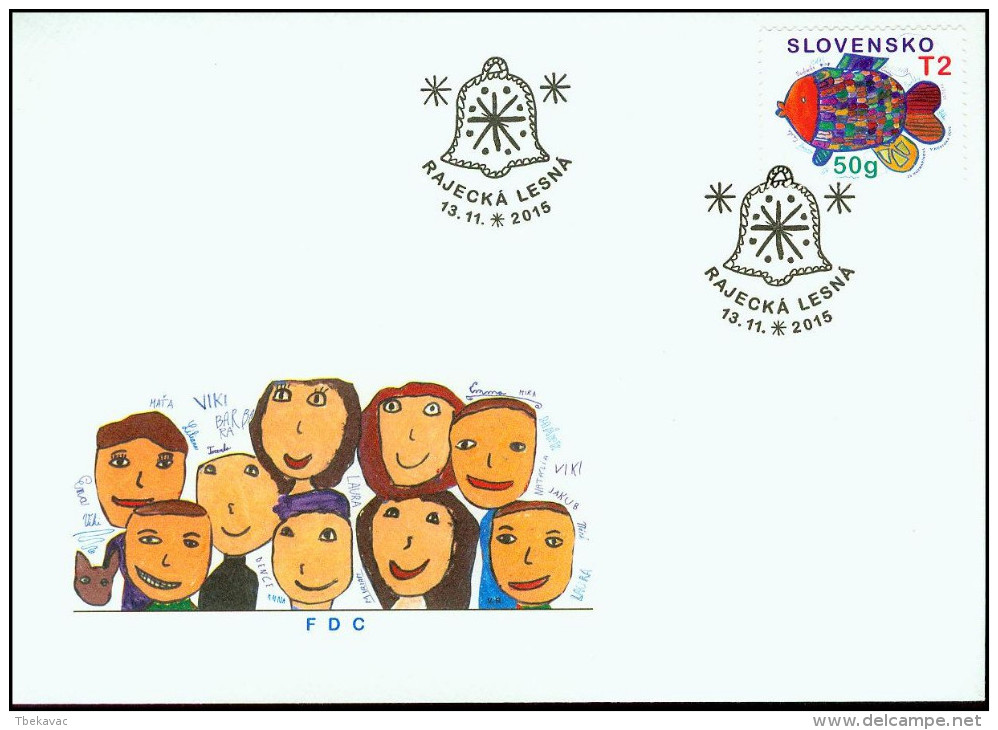 Slovakia 2015, FDC Cover Christmas Children's Drawing Mi.# 777, Ref.bbzg - FDC