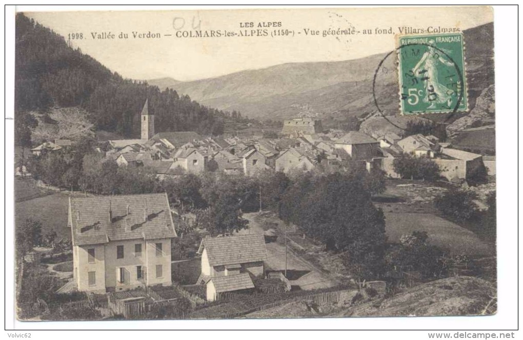 CPSM Vallée Du Verdon Colmars Les Alpes  Vue Général Au Fond Villars - Sonstige & Ohne Zuordnung