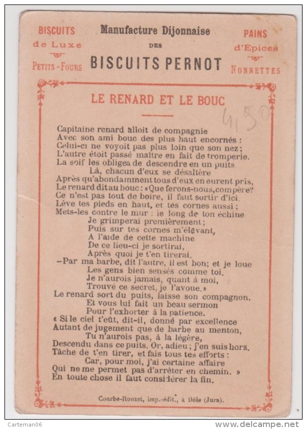 Chromo - Biscuits Pernot - Le Renard Et Le Bouc - Pernot