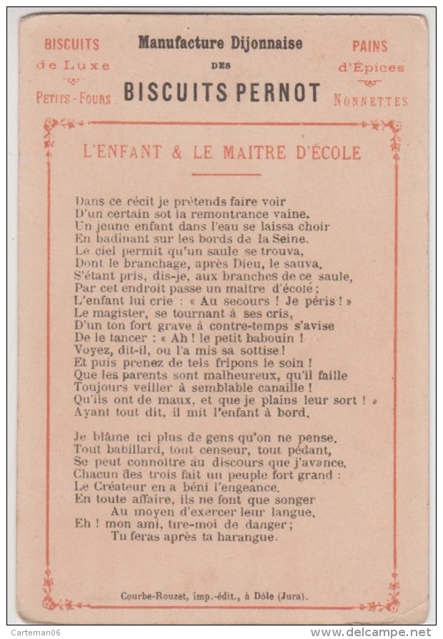 Chromo - Biscuits Pernot - L'enfant Et Le Maître D'école - Pernot