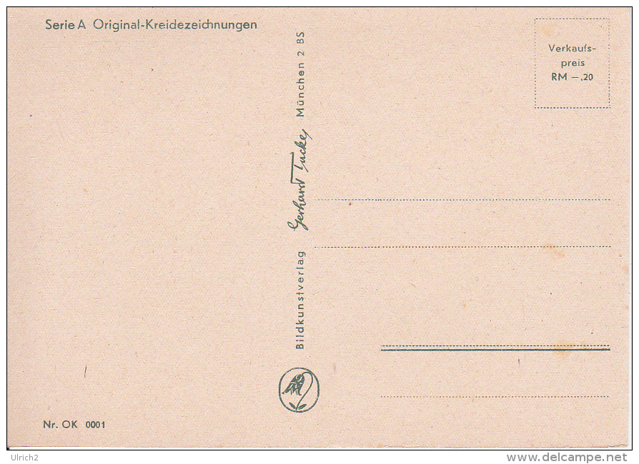 AK Enzian - Serie Original-Kreidezeichnungen - Ca. 1930/40 (23451) - Blumen