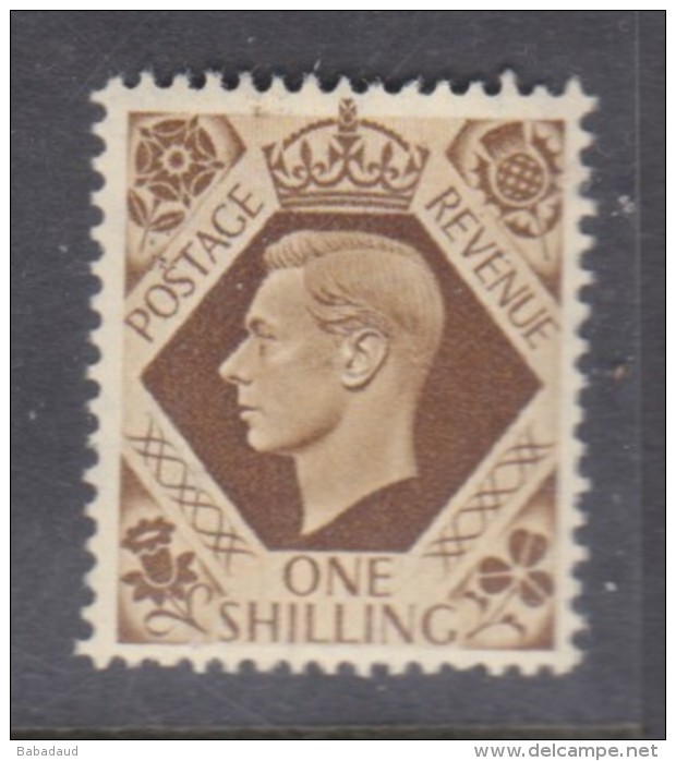 Great Britain, George VI, 1939, 1/= Bistre-brown,, MH * - Unused Stamps