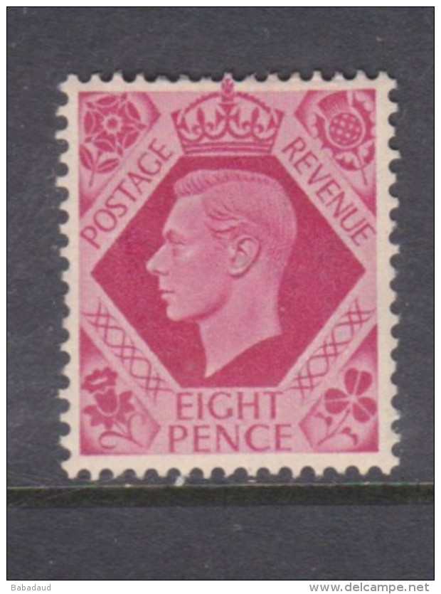 Great Britain, George VI, 1939, 8d Bright Carmine MH * - Unused Stamps