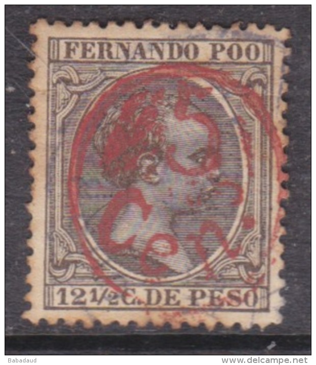 Fernando Poo, 1897, 12 1/2c "baby" Surcharged 5 C In Red, C.d.s. Used. - Fernando Poo