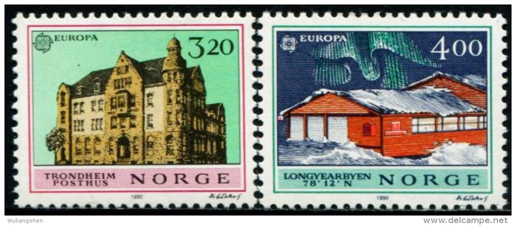 AX0402 Norway 1990 Europa Post Office Building 2v MNH - 1990