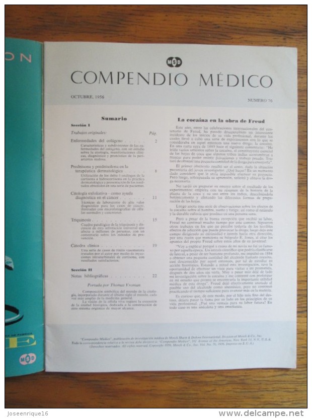 REVISTA COMPENDIO MEDICO SHARP & DOHME Nº 76 - 1956 - Salud Y Belleza