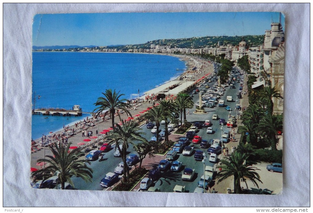 France Nice Vue Generale De La Promenade Des Anglais Stamp 1961  A 109 - Mehransichten, Panoramakarten