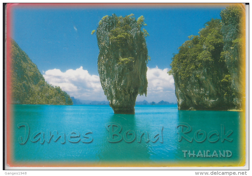 India   James Bond Rock  Pha Nga  Thailand  Postcard Used From India  # 92167  Inde Indien - Thaïland